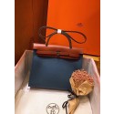 Fake Hermes Herbag 31CM Original Canvas Leather & Calfskin 45987 Blue&Brown Tl557xE84