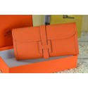 Fake Hermes Jige Clutch Bag Calfskin Leather Orange Tl1522lF58