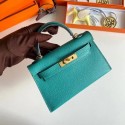 Fake Hermes Kelly 19cm Shoulder Bags Epsom Leather KL19 Gold hardware Lake blue Tl205ny77
