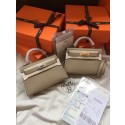 Fake Hermes Kelly 19cm Shoulder Bags Epsom Leather KL19 grey Tl429GR32