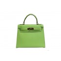 Fake Hermes Kelly 32cm Shoulder Bag Green Saffiano Leather K32 Gold Tl1805tu77