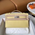 Fake Hermes Original Epsom Leather KEL2278 Pearl White&Silver-Tone Metal Tl381pE71