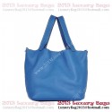 Fake Hermes Picotin Lock MM Bag in Clemence Leather 8616 Blue Tl1842Qv16