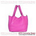 Fake Hermes Picotin Lock MM Bag in Clemence Leather 8616 Peach Tl1844yQ90