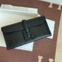 Fashion Hermes Original jige swift Leather Clutch 37088 black Tl270OM51