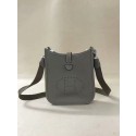 First-class Quality Hermes Evelyne original togo leather mini Shoulder Bag H15698 dark grey Tl459xO55