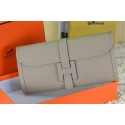 First-class Quality Hermes Jige Clutch Bag Calfskin Leather Grey Tl1519fm32