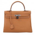 First-class Quality Hermes Kelly 32cm Shoulder Bag Wheat Original Leather K32 Silver Tl1648Sf41