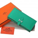 Hermes Bearn Japonaise Bi-Fold Wallet Grainy Leather A208 Light Green Tl2201mm78