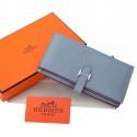 Hermes Bearn Japonaise Bi-Fold Wallet Grainy Leather A208 SkyBlue Tl2199Kf26