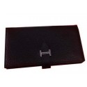 Hermes Bearn Japonaise Grainy Leather Wallet H8622W Black Tl2157np57
