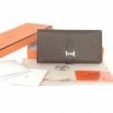 Hermes Bearn Japonaise Smooth Leather Tri-Fold Wallet H308 Dark Coffee Tl2316uT54