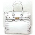 Hermes Birkin 25CM Tote Bag Croco Leather H25TCO OffWhite Tl1133Pu45
