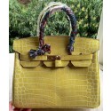 Hermes Birkin 25CM Tote Bag Croco Leather H25TCO Yellow Tl1135hT91