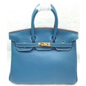 Hermes Birkin 25CM Tote Bag Original Leather H25T Blue Tl1177dX32