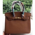 Hermes Birkin 30CM Tote Bags Brown Calfskin Leather BK30 Gold Tl1106mm78