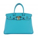 Hermes Birkin 30CM Tote Bags Light BLue Grainy Leather Gold Tl1587gN72