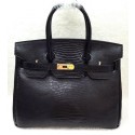 Hermes Birkin 30CM Tote Bags Lizard Leather H30LI Black Tl1169tg76