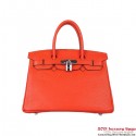 Hermes Birkin 30CM Tote Bags Orange Clemence Leather Silver Tl1892uk46