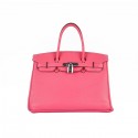 Hermes Birkin 30CM Tote Bags Pink Clemence Leather Silver Tl1708vX95