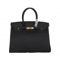 Hermes Birkin 35CM Tote Bag Black Clemence Leather H35 Gold Tl1786nV16