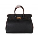 Hermes Birkin 35CM Tote Bag Black Original Grainy Leather H35 Gold Tl1685Wi77
