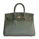 Hermes Birkin 35CM Tote Bag Dark Green Clemence Leather H6089 Gold Tl1798qB82