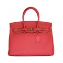 Hermes Birkin 35CM Tote Bag Light Red Clemence Leather H6089 Gold Tl1795rf73