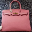 Hermes Birkin 35CM Tote Bag Litchi Leather HB35GL Pink Tl1187yk28