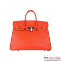 Hermes Birkin 35CM Tote Bag Orange Clemence Leather H6089 Silver Tl1888Xw85