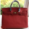 Hermes Birkin 40CM Bag Red Litchi Leather BK40 Gold Tl1115KX86