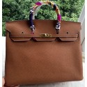 Hermes Birkin 40CM Bag Wheat Litchi Leather BK40 Gold Tl1117Is53