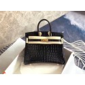 Hermes Birkin Bag Original Leather crocodile HBK35 black Tl499va68
