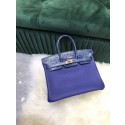 Hermes Birkin Bag Original Leather crocodile togo HBK2530 Blue Tl481Va47