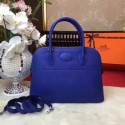 Hermes Bolide Original Leather Tote Bag B1007 Blue Tl850aj95