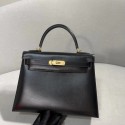Hermes BOX Leather KL28 black Tl168Tk78