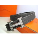 Hermes Calf Leather Diamond Belt HB118 Black Silver Tl3817Zw99