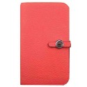 Hermes Compact Passport Holder Original Leather Wallet Light Red Tl2169Xp72