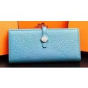Hermes Dogon Original Leather Wallet H509 SkyBlue Tl2075Kd37