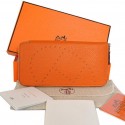 Hermes Evelyn Long Wallet Zip Purse A808 Orange Tl2308Mc61