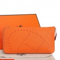 Hermes Evelyn Long Zip Wallet A808 Orange Tl2265TV86