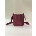 Hermes Evelyne original togo leather mini Shoulder Bag H15698 Burgundy Tl449Gw67