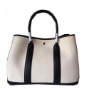 Hermes Garden Party 36CM Bag Canvas Leather H11M Black&White Tl1511RX32