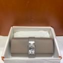 Hermes H Medor swift Leather Clutch 37566 gray&Silver hardware Tl127gN72