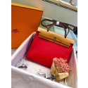 Hermes Herbag 31CM Original Canvas Leather & Calfskin 45987 Red&Apricot Tl836De45