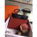 Hermes Herbag 31CM Original Canvas Leather & Calfskin 45987 Wine&Black Tl818iv85