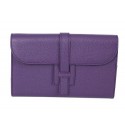 Hermes Jige Clutch Bag Calfskin Leather HQ864 Purple Tl1439Xp72