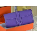 Hermes Jige Clutch Bag Calfskin Leather Purple Tl1516JD63