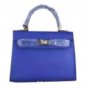 Hermes Kelly 22cm Tote Bag Calfskin Leather Blue Tl1546rf34