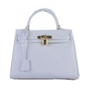 Hermes Kelly 28cm Shoulder Bags White Grainy Leather Gold Tl1579Oj66